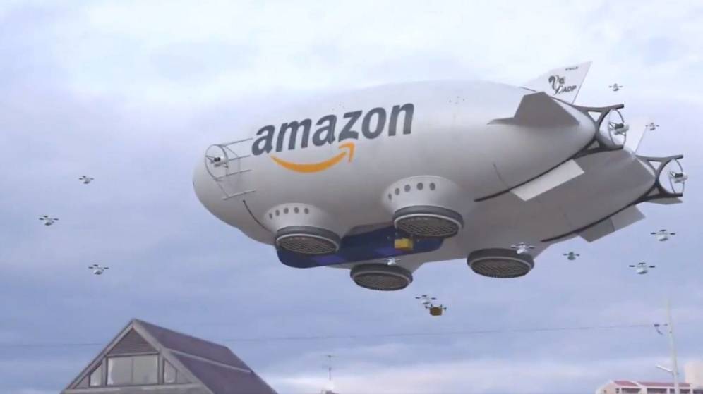 Video del dron dirigible de Amazon que resultó ser falso.