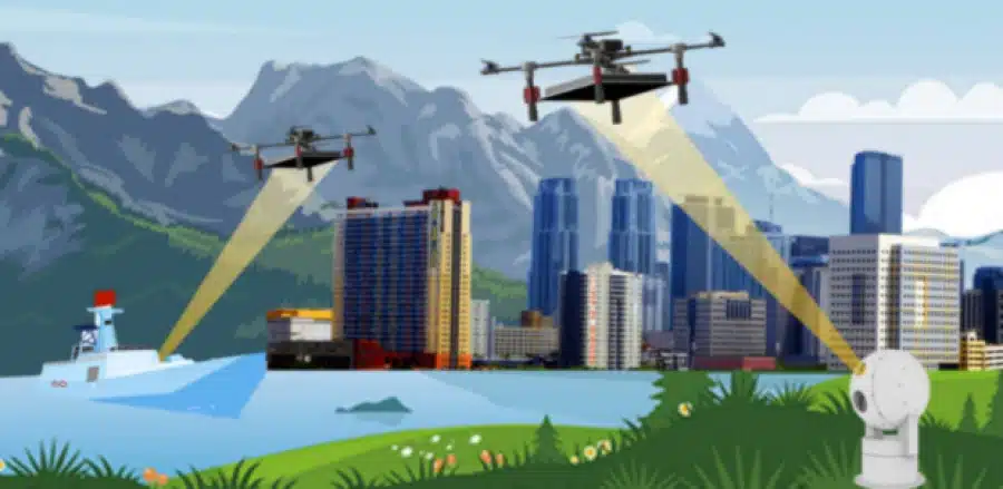 rayos láser de alta energía para cargar drones